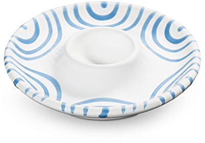 GMUNDNER KERAMIK Eierbecher glatt Durchmesser : 12 cm Blaugeflammt Geschirr, handgemacht in Österreich