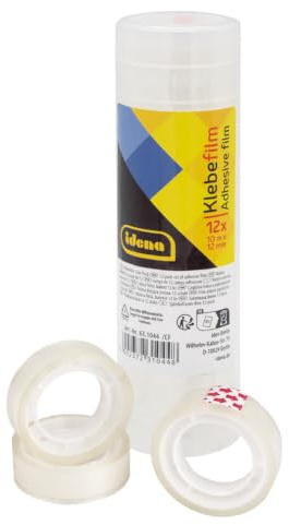 Idena 631044 - Klebefilm 12 Stück, 12 mm x 10 m, transparent