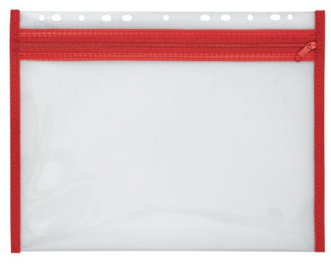 VELOFLEX 4354020 - Dokumentenhülle mit Reißverschluss, 1 Stück, DIN A4, abheftbar, rot, VELOBAG XS, Reißverschlusstasche