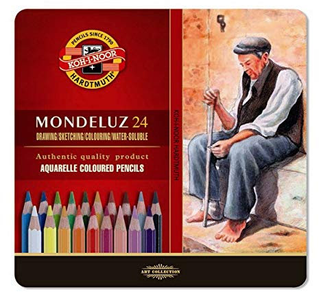 Aquarellstifte 24er Set Mondeluz hochwertige Aqarellstifte in Künstlerqualität ideal für die Aquarellmalerei Koh-i-Noor