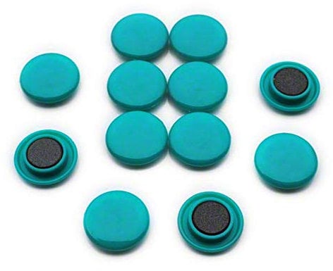 Medium Green Planning Office Magnets for Fridge, Whiteboard, Noticeboard, Filing Cabinet - Pack of 12