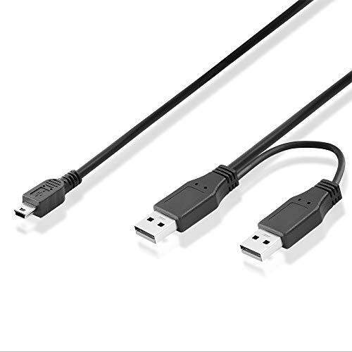 BestPlug 50cm Y 2.0 USB Kabel Verteiler Splitter Weiche, 2 USB A-Stecker auf 1 Mini USB B-Stecker, High Speed, Schwarz