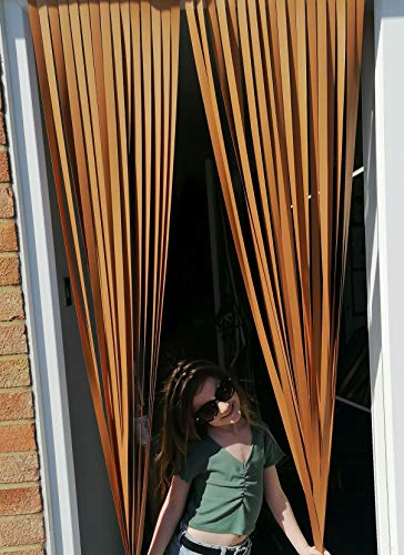 Heavy Duty Bug Blind/Fly Blind-80cm wide (Standard UK door width)- Complete With Screw In Fitting Hooks For Wooden Door frames. (OLD GOLD)