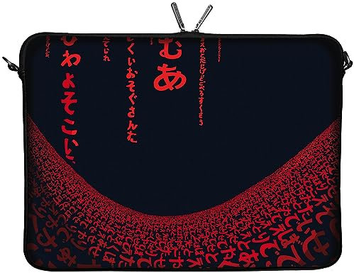 Digittrade LS109-13 Red Matrix Designer Notebook Sleeve 13.3 Zoll (33.8 cm) aus Neopren Laptop Tasche 13 bis 14 Zoll Schutzhülle Case Muster rot-schwarz