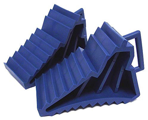 CARAVAN WHEEL CHOCK PAIR - DARK BLUE