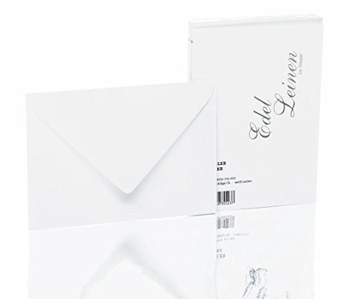 Rössler Papier 2031705002 - Edel Leinen - Briefumschlagpack DIN C6, Seidenfutter, weiß