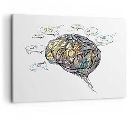 Wandbilder Dekoration Wohnzimmer Gehirn Bildung Experiment Illustration Bilder auf Leinwand 120x80cm Leinwandbild Schlafzimmer Deko Wand Kunstdruck Art Groß XXL Wanddeko Bild Canvas AA120x80-2975