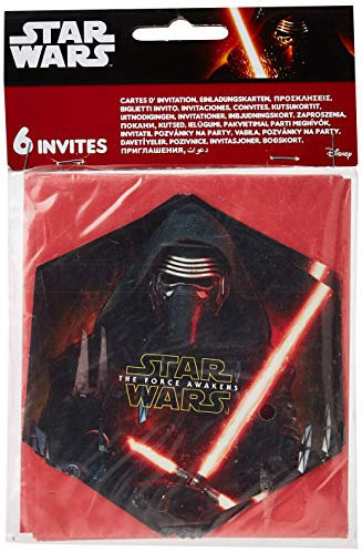 6 Stück Einladungskarten STAR WARS Episode 7 The Force Awakens - Das Erwachen der Macht