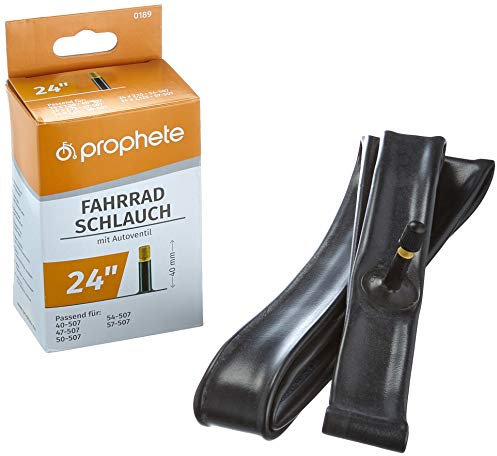 Prophete Fahrradschlauch 24 Zoll | Autoventil | ETRTO 40-507, 47-507, 50-507, 54-507, 57-507 | geeignet von 24 x 1,5 Zoll bis 24 x 2,125 Zoll