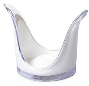 Omada Design Portabicchieri in Acrilico Bicolore, Porta Bicchieri Antivento, Lavabile in Lavastoviglie, Made in Italy, Linea Square, Trasparente/Bianco