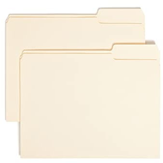 Smead 10333 Manille Lot de 100 classeurs à levier 1/3 Coupe droite