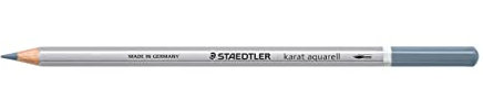STAEDTLER aquarell Buntstifte karat aquarell, blaugrau, wasservermalbare, weiche, farbintensive Mine, unterschiedliche Trocken- und Nasstechniken, 6 Aquarellstifte im Kartonetui, 125-83