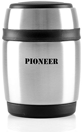Pioneer Vacuum Insulated Leakproof Soup/Food Flask with Spoon, 8 Hours Hot 24 Hours Cold, Stainless Steel, 380 ml
