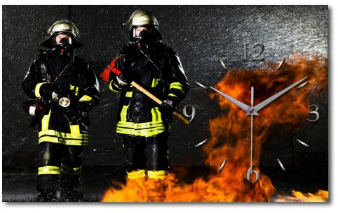 Kreative Feder Abstrakt - Designer-Wanduhr aus gebürstetem Aluminium Größe 50x30cm mit leisem Uhrwerk wahlweise Funk oder Quarz (Feuerwehr, leises Funkuhrwerk)