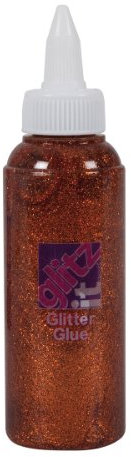 Glitz It Glitter Glue, Copper, 120ml, Twist Nozzle Bottle - Ideal for Kids Craft, Shimmer Art & Craft Projects, Wedding Invitations, Card Making, Art Set, Creative Ideas