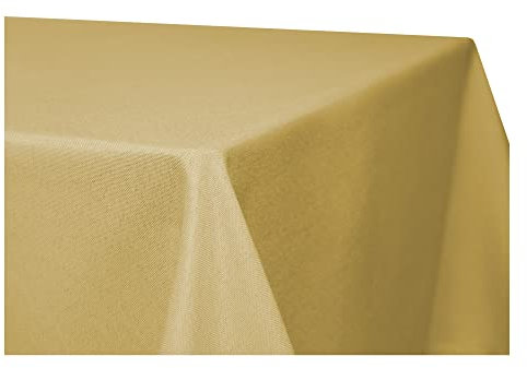 Tischdecke 110 x 110 cm quadratisch Gelb Leinenoptik Lotuseffekt Tischwäsche Wasserabweisend Tischtuch Fleckenabweisend Bügelfrei Abwischbar Waschbar Innen und Außen Perleffekt