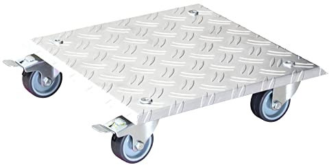 Wagner Pflanzenroller Alaska 28 x 28 x 7,5 cm I Blumenroller für Außenbereich + Innenbereich I Kübelroller aus Aluminium I 2 Total-Feststeller I Tragkraft 100 kg I Made in DE- 20700401