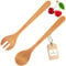 HOFMEISTER® Salatbesteck aus Kirsch-Holz, 35 cm, Made in Europe, 2-teilig, Salatgarnitur, Salatlöffel & Salatgabel, kein Plastik im Salat, antibakteriell, Salatbesteck-Set, Servierhilfe