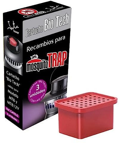 JATA HOGAR CMT8X3 - Recambio cartucho atrayente para el antimosquitos eléctrico para exterior MT8. Pack de 3 unidades. Duración hasta 135 días