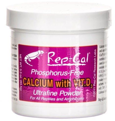Rep-Cal SRP00200 Poudre de calcium ultrafine sans phosphore pour reptiles/amphibiens avec vitamine D3