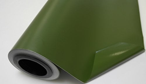Könighaus (11,83/m2) Oliv Grün Matt Autofolie 100 x 152 cm mit Luftkanälen + Gratis Rakel inkl. Anleitung