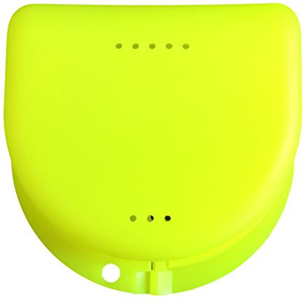 Snorflex Zahnspangendose, Retainer- Dentalbox, KFO-Box (Gelb/Yellow transluzent)
