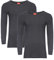 Heatwave® Pack of 2 Men's Thermal Long Sleeve Top, Warm Underwear Baselayer, S M L XL XXL Thermals, Medium Charcoal