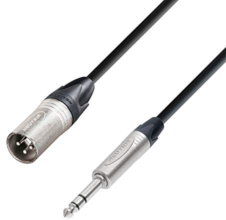 Adam Hall Cables 5 STAR BMV 0500 - Symmetrisches Kabel, Neutrik 3-Pol XLR male auf 6,3mm Klinkenstecker stereo, schwarz, 5m