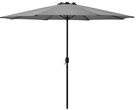 casa.pro Sombrilla Sonn 300 x 230 cm con Manivela para Jardín Patio Terraza Balcón Repelente al Agua Parasol Vara de Acero Gris