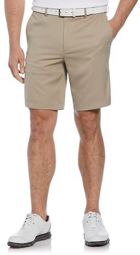 PGA TOUR mens Flat Front With Expandable Waistband (Size 30 - 44) Golf Shorts, Chinchilla, 32 US
