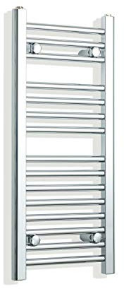 companyblue 350mm wide x 800mm high Heated Towel Rail Straight Flat Chrome Bathroom Warmer Radiator Rack Central Heating