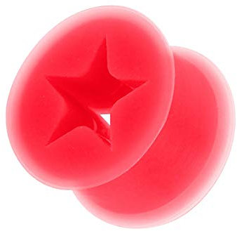 Piercingfaktor Ohr Plug Flesh Tunnel Piercing Ohrpiercing Silikon Hider Stern Inlay 6mm Weiß