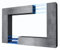 Vladon Wohnwand Mirage, Made in Germany, Anbauwand mit Rückwand mit 2 Türen, 2 Klappen und 6 offenen Glasablagen, Schwarz matt/Beton Dunkel Optik, inkl. LED-Beleuchtung (262 x 183 x 39 cm)