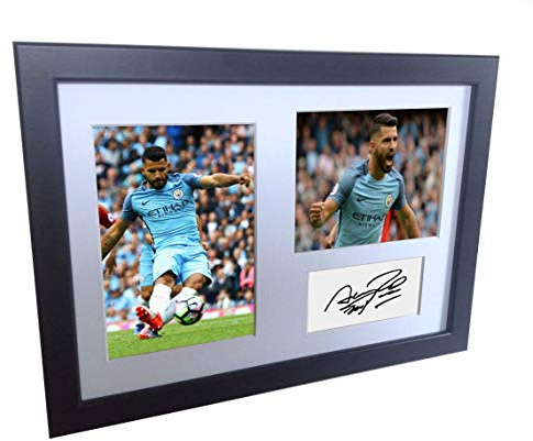 Unterzeichnet Sergio Aguero Manchester City Autogramme Foto Bild Geschenk A4