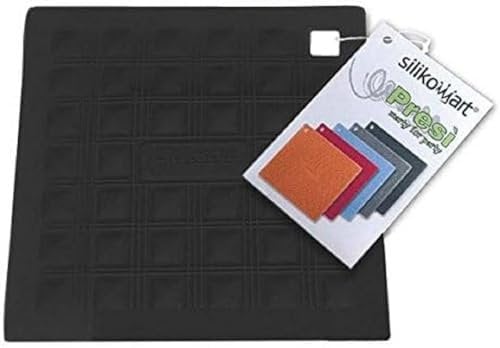 silikomart | MISS HOT Silikon-Topflappen, 175 x 175 mm, Küchen-Topflappen zum Schutz der Hände oder des Tisches, Farbe schwarz, Made in Italy