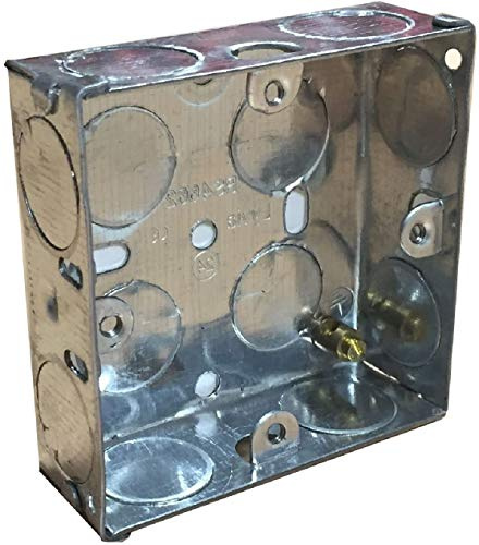 Wall Pattress Back Box Single 1 Gang 25mm Steel Metal
