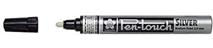 Pen-Touch Medium Point, Paint Ink, Silver, 0.02 x 4.9 x 1.9 cm