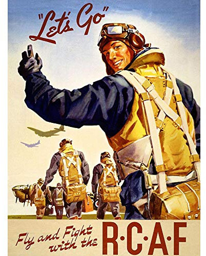 Wee Blue Coo War Wwii Canada Rcaf Fly Fight Pilot Art Print Poster Wall Decor Kunstdruck Poster Wand-Dekor-12X16 Zoll
