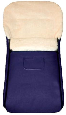 Baby-Joy Fußsack KAI 105 cm filzfrei aus Lammwolle und Polyester für Kinderwagen, Buggy und Schlitten, Super-Wash Thermofußsack | Farbe: 05 Dunkelblau