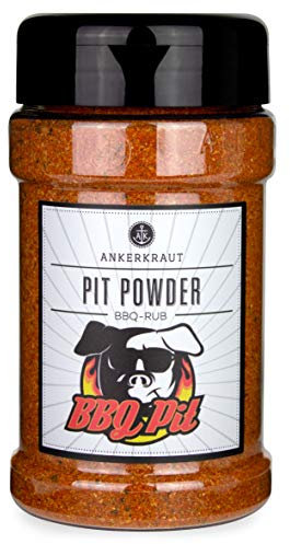 Ankerkraut Pit Powder, BBQ Rub Gewürzmischung von BBQ-Pit, zum Grillen von Steaks und Burgern, 210g im Streuer