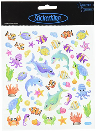 Tattoo King Marine Life Stickers, Multicolor