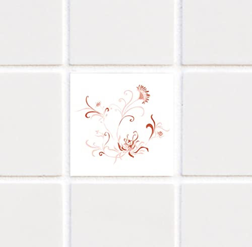 INDIGOS UG Fliesenaufkleber Bad und Küche - Fliesenspiegel - für weiße Fliesen empfohlen - Küchenfliesen für einzelne Fliesen 10x10 cm - MD418 - schöne Orchideen