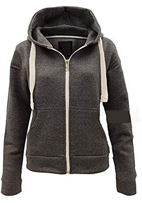 H&F Girls Girl Boys Kids Unisex Plain Zip Up Full Sleeve 2 Pocket Fleece Hoodie Cardigan Top Size 2 3 4 5 6 7 8 9 10 11 12 13 Year ** 15 Colors ** Charcoal