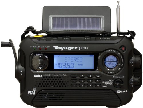 Kaito Voyager Pro KA600 - Radio Digital Solar/Dinamo Am/FM/LW/SW y NOAA de Emergencia meteorológica con Alerta y RDS, Color Negro