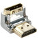 Lindy CROMO HDMI Male to HDMI Female 90 Degree Right Angle Adapter - Down, Black