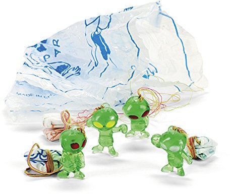 cama24com Mini Alien mit Fallschirm Geburtstagsparty Mitgebsel 12 Stück Palandi®