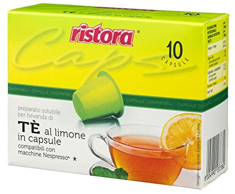 100 Capsule Pods Compatible with Nespresso Ristora Te' with Lemon