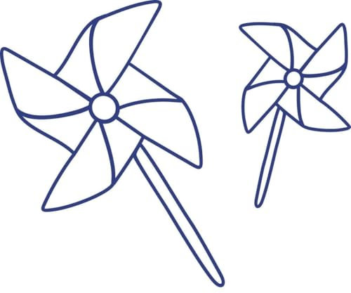 CLICKANDPRINT Aufkleber » Windräder, 110x90,0cm, Königsblau • Wandtattoo / Wandaufkleber / Wandsticker / Wanddeko / Vinyl