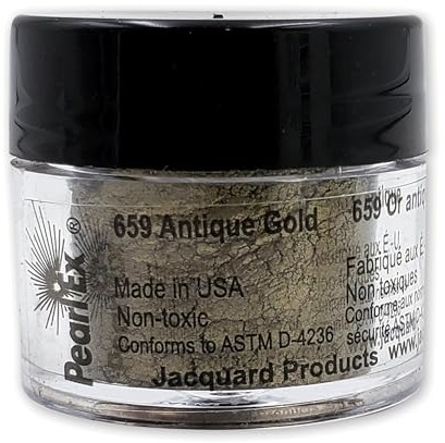 Jacquard Pearl Ex Pigment Powder 3 Grams Antique Gold - Loose Mica Powder for Epoxy Resin, Watercolors, Calligraphy Ink & Clay - Epoxy Pigment Powder - Epoxy Resin Color