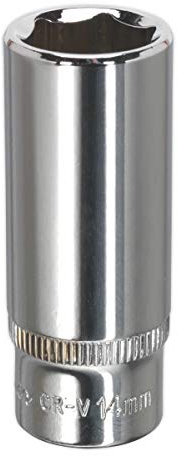 Sealey Sp1414D Walldrive Socket 14Mm Deep 1/4Sq Drive Fully Polished